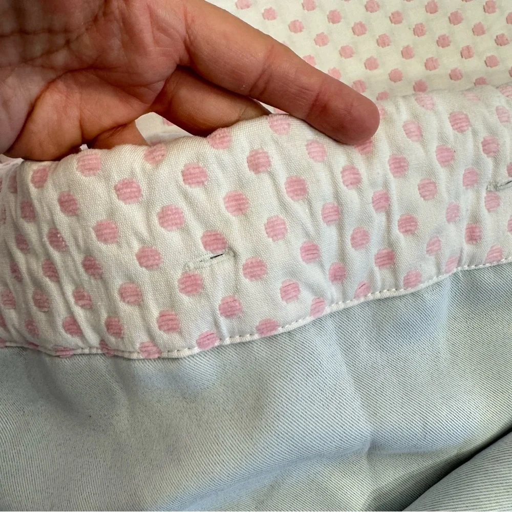 Pottery Barn Audrey Polka Dot CUSTOM Drapes Set 2 Pink Embroidered Chenille RARE